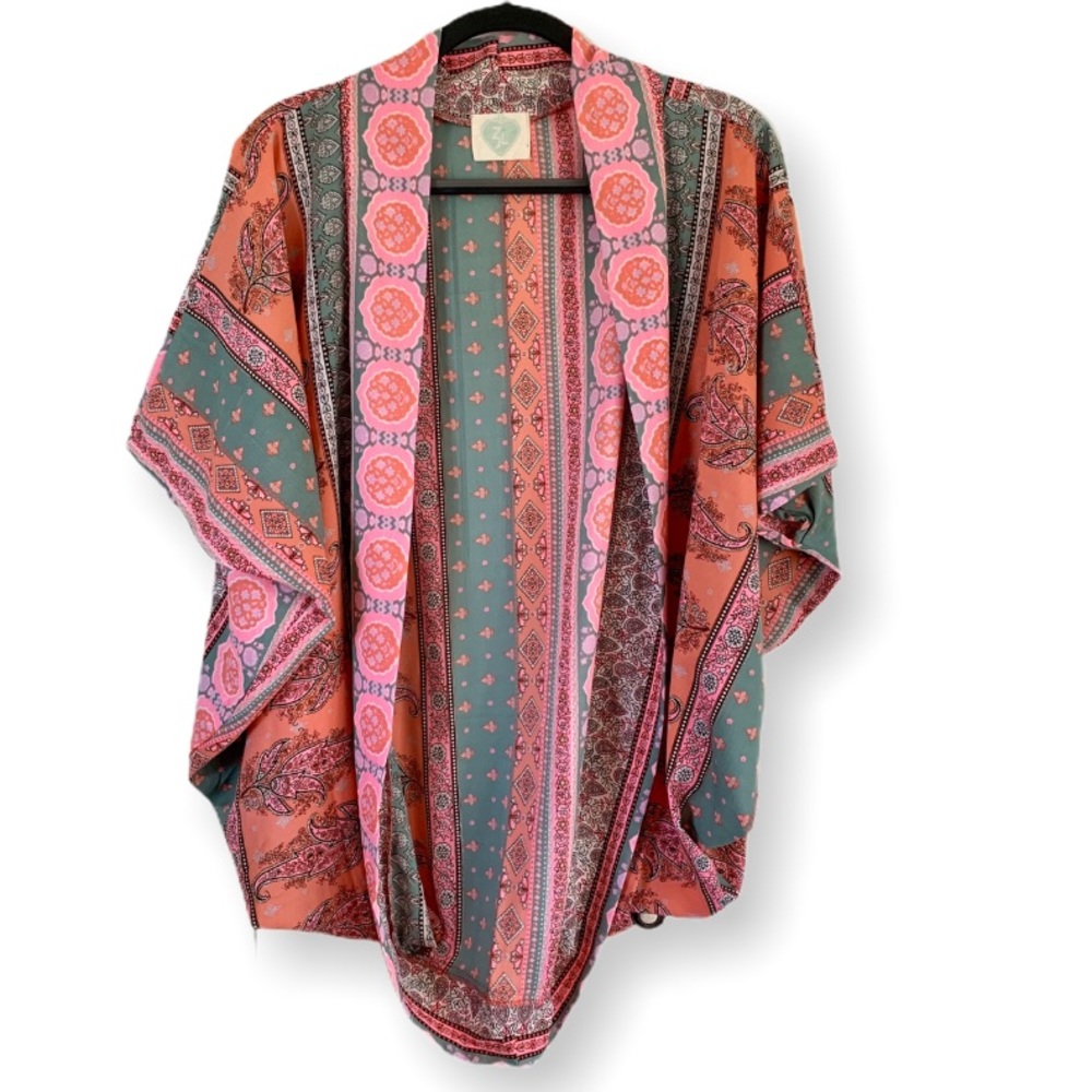 Z&L Europe Pink Printed Kimono
